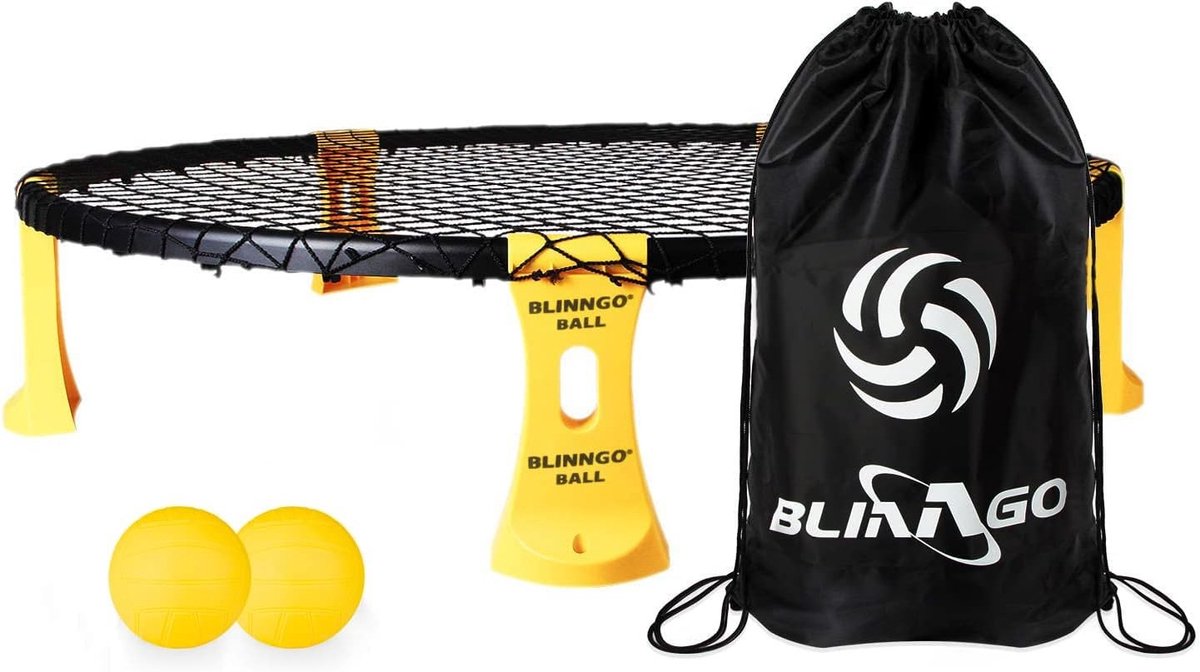 Prikkelbal - Zwart - Inclusief net, ballen en pomp - Duurzame outdoor speelset - Voor volwassenen en familie