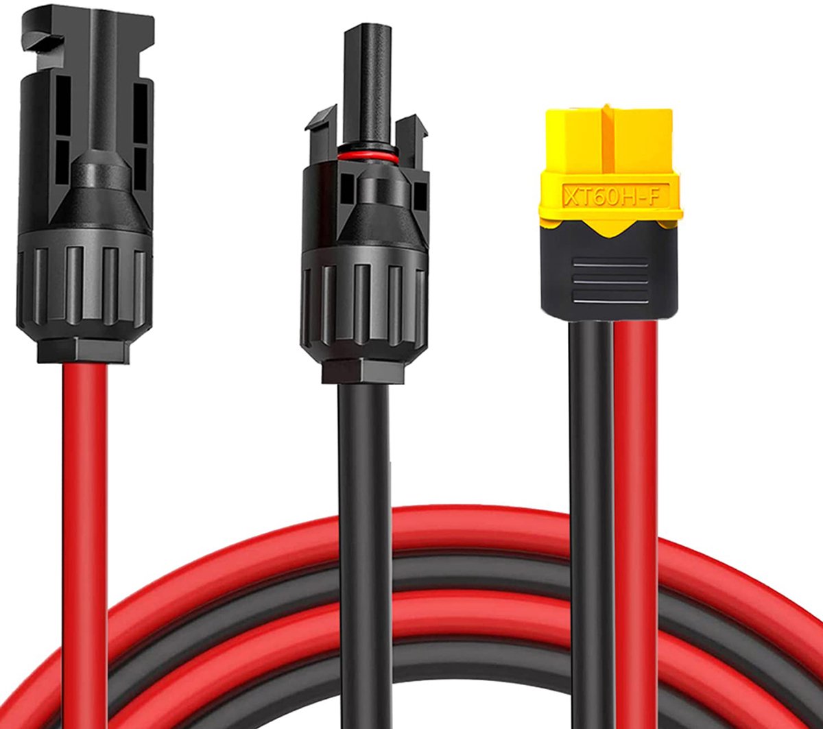 12AWG-kabelset voor zonnepanelen - XT60-vrouwelijk naar MC-4 zonne-aansluitkabel - Voor EF DELTA 2, River Pro, MAX Powerstation, 757 Powerhouse en zonnegeneratoren - 3 meter