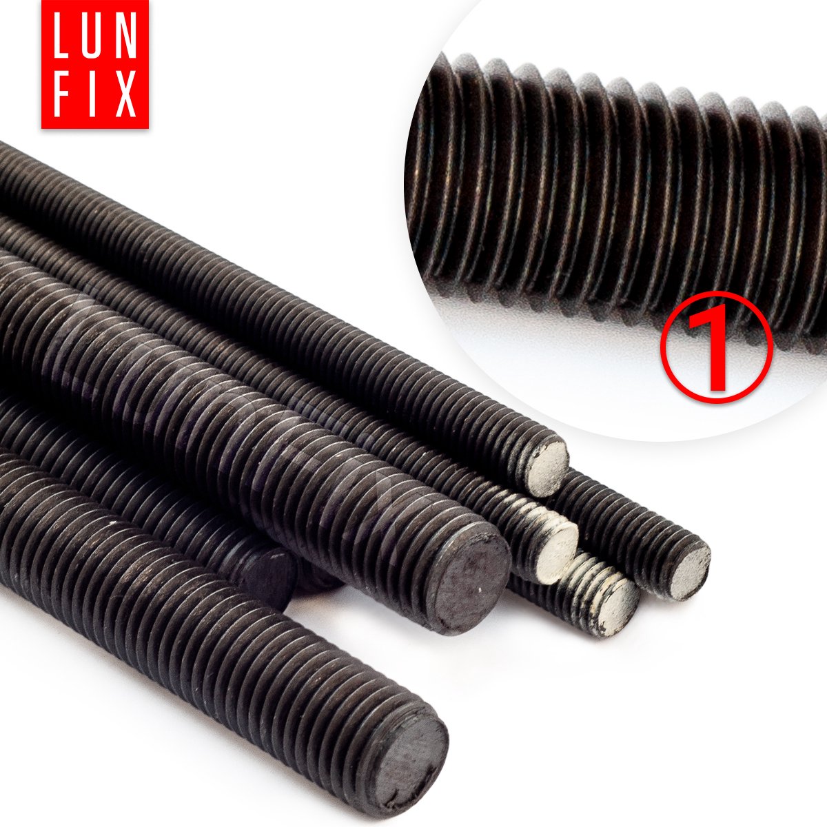 LUN FIX - Draadstang M24 100cm 1m - staal 10.9 - 1 stuk