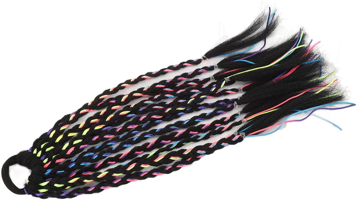 2 Stks Kleurrijke Vlecht Haarextensies met Banden Haarbanden, Dreadlock Extensie Haaraccessoires voor Prestaties - ShopVlot