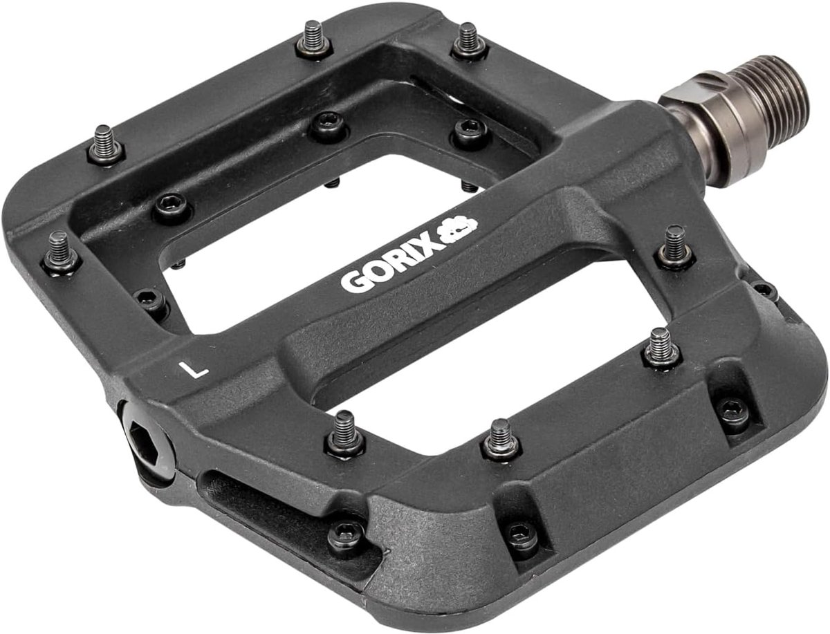 GORIX Bicycle Flat Pedals 3 Bbearings Nylon Durable Lightweight with Non-slip Pin Spike Road Mountain MTB Bike - ShopVlot