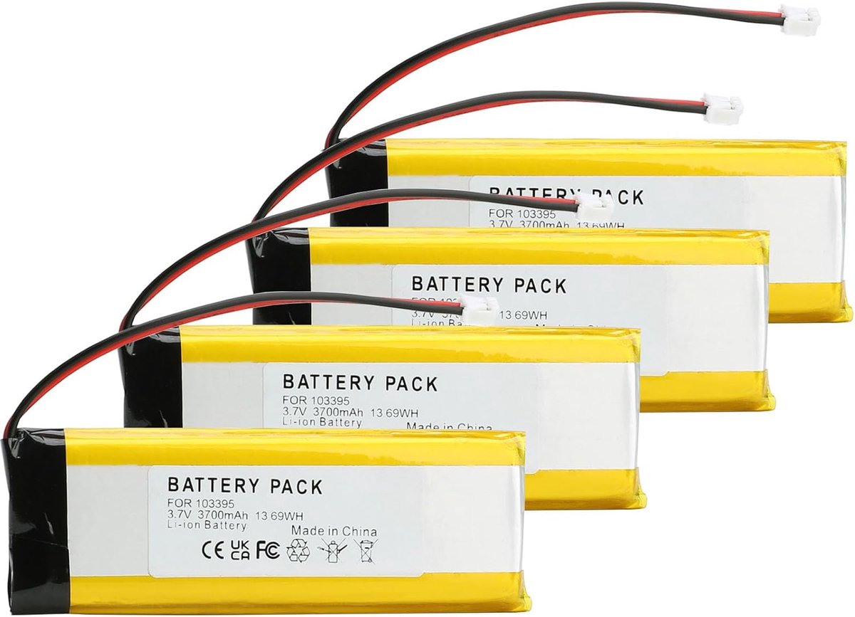Lithium polymer battery 3.7 V 3750 mAh 103395 rechargeable, with JST connection, used for DIY and various small - ShopVlot