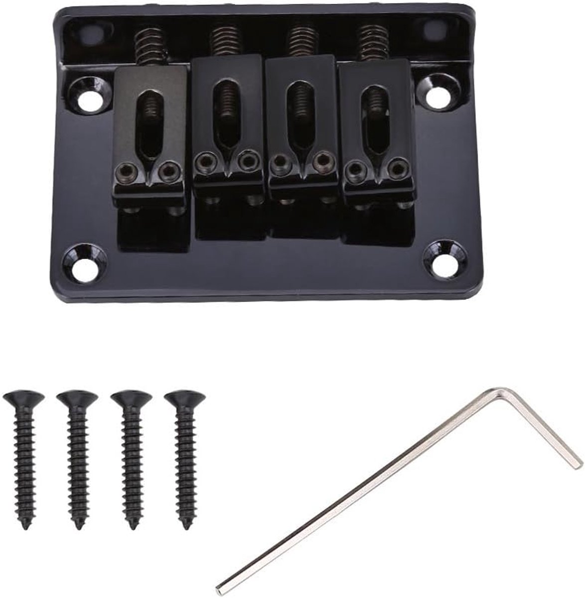 Dilwe 4 String Guitar Bridge, Guitar String Clasp for Cigarbox Electric Guitars Bass Ukulele - ShopVlot