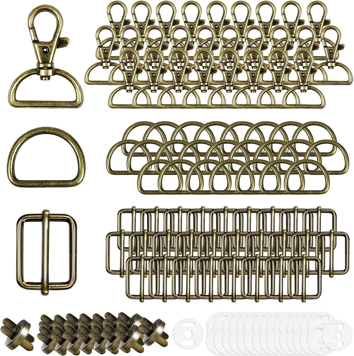Carabiners met draaikoppeling - 100 stuks - metaal - voor creatieve DIY projecten - ShopVlot