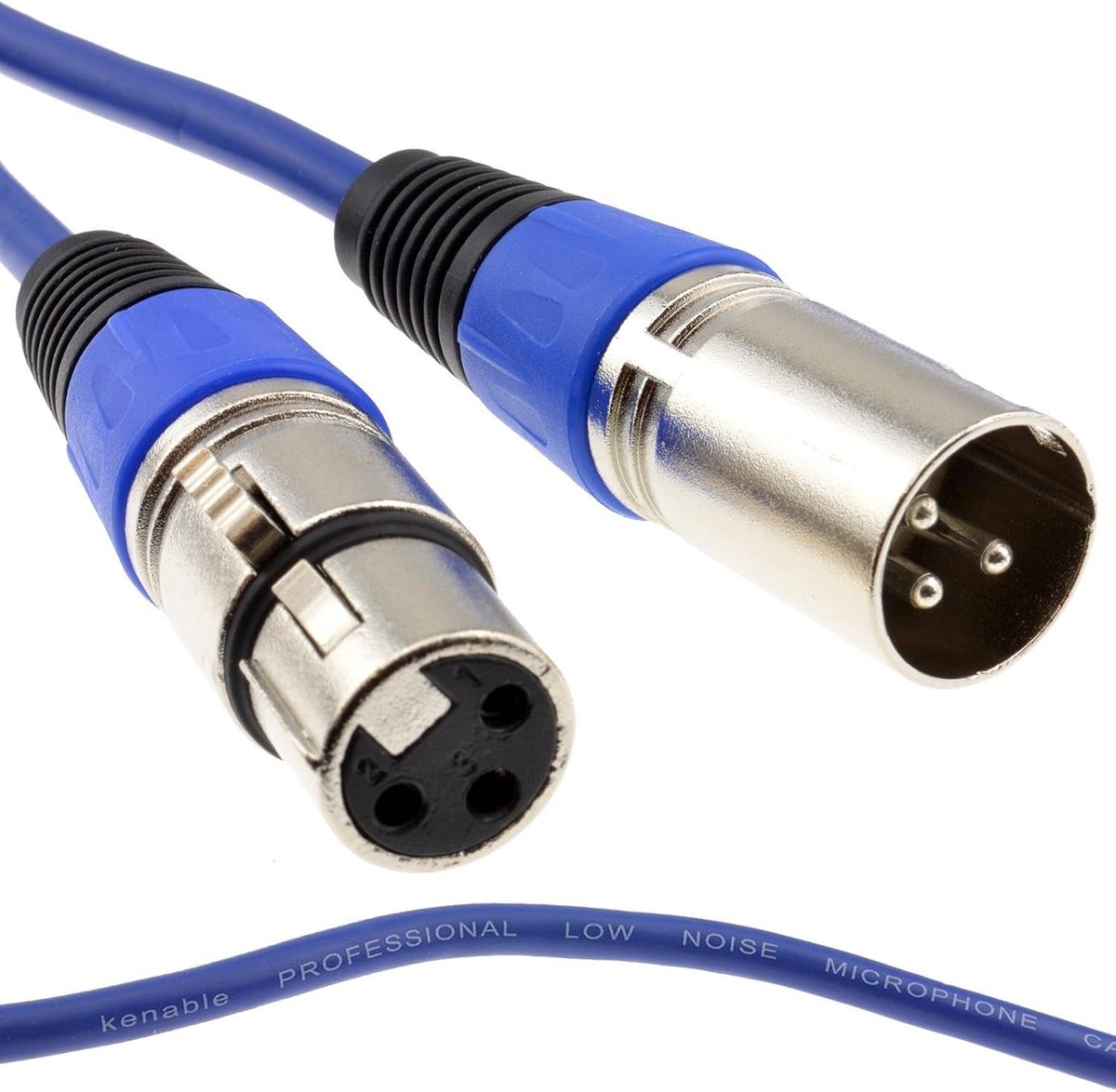 XLR Microphone Cable Male to Female Audio Cable Blue 0.5 m 50 cm 0.5 m - ShopVlot