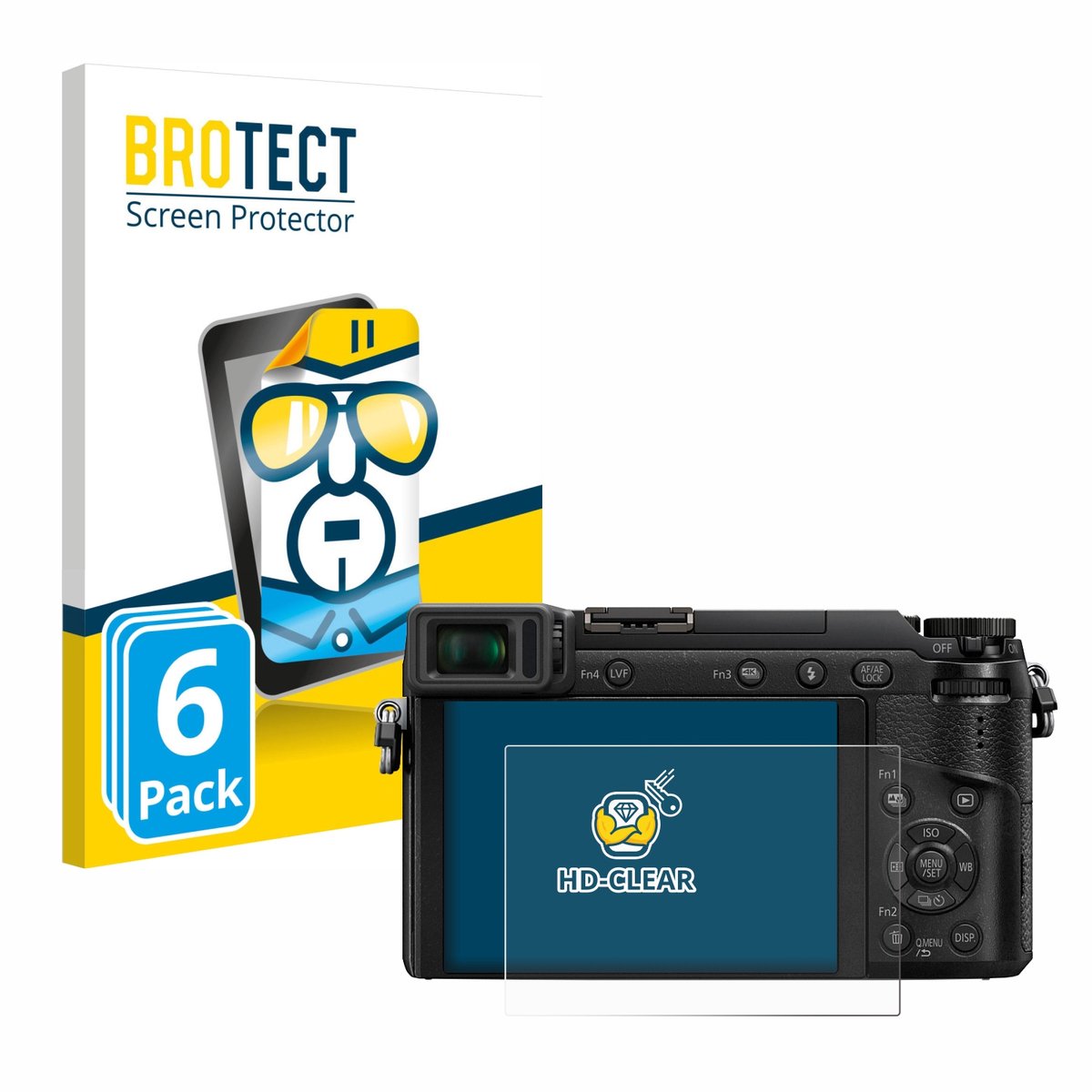 BROTECT - Screenprotector voor Panasonic Lumix DMC-GX80 - Folie Beschermfolie transparant 6 Stuks