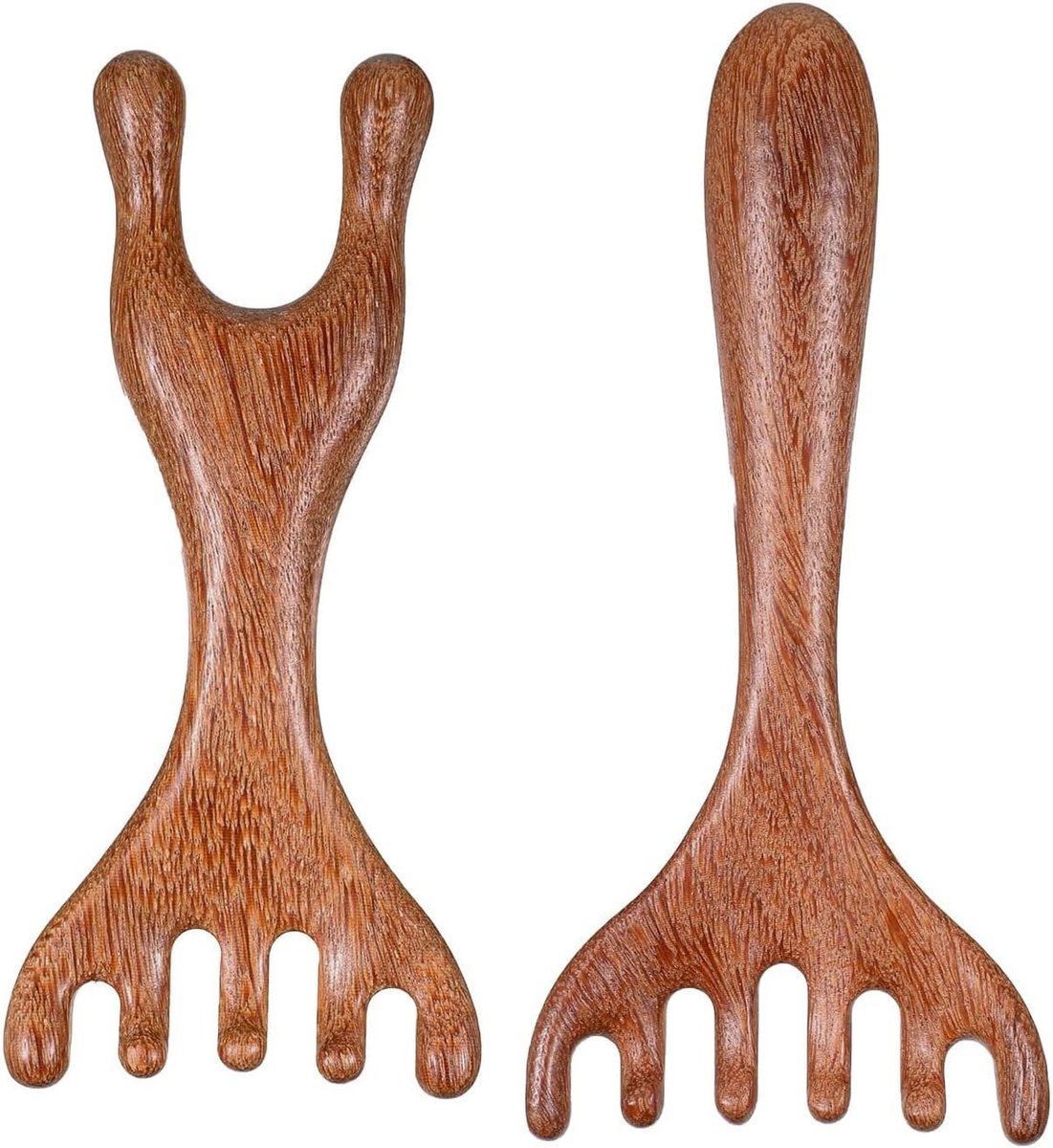 Hoofd-massageapparaat - Bruin - 14,3 x 6,6 cm - Houten Massagekam voor Ontspanning en Stressvermindering - Voor Iedereen