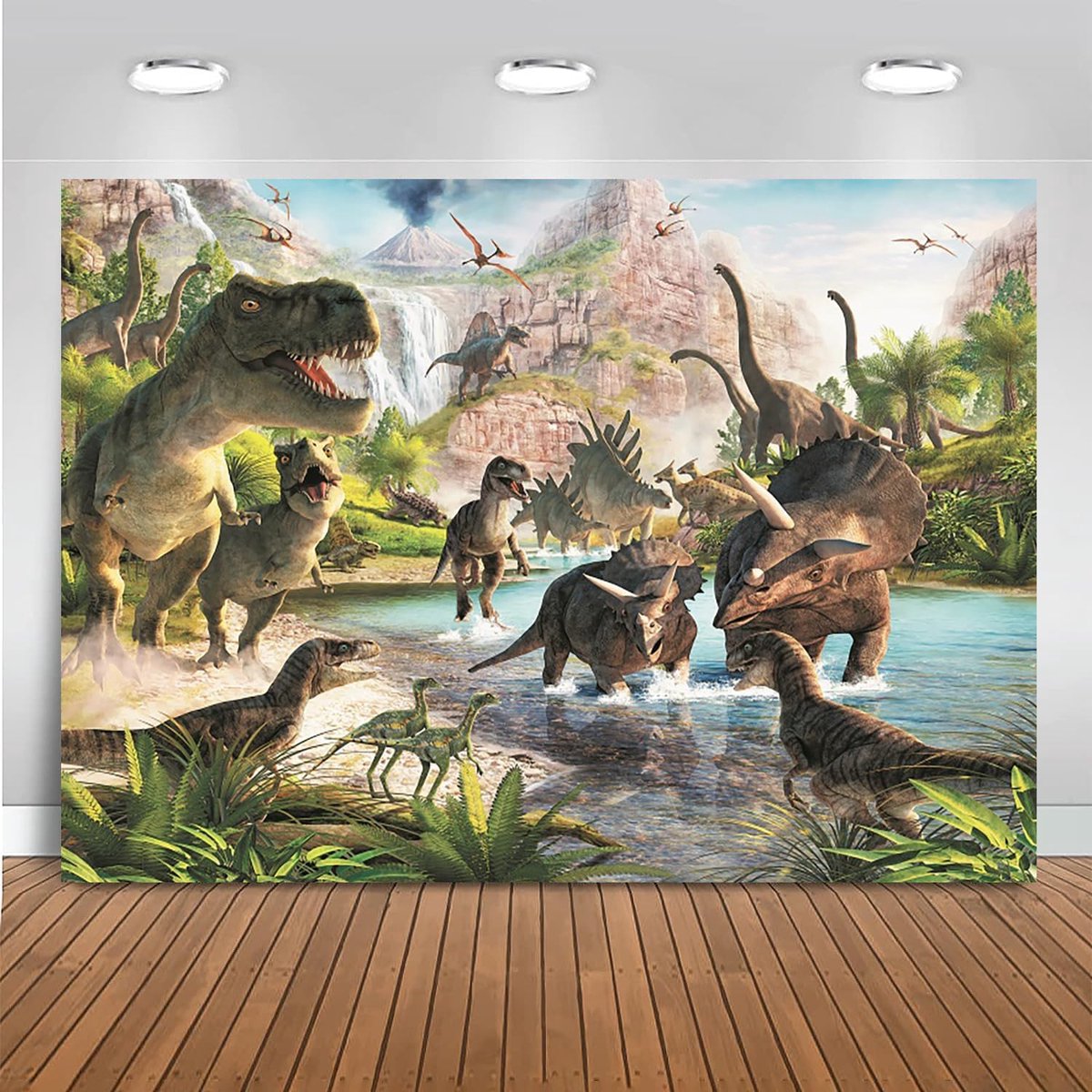 7x5FT Dinosaur Background Jungle Safari Dinosaur World Photography Backdrop Boy Girl Birthday Party Newborn Baby - ShopVlot