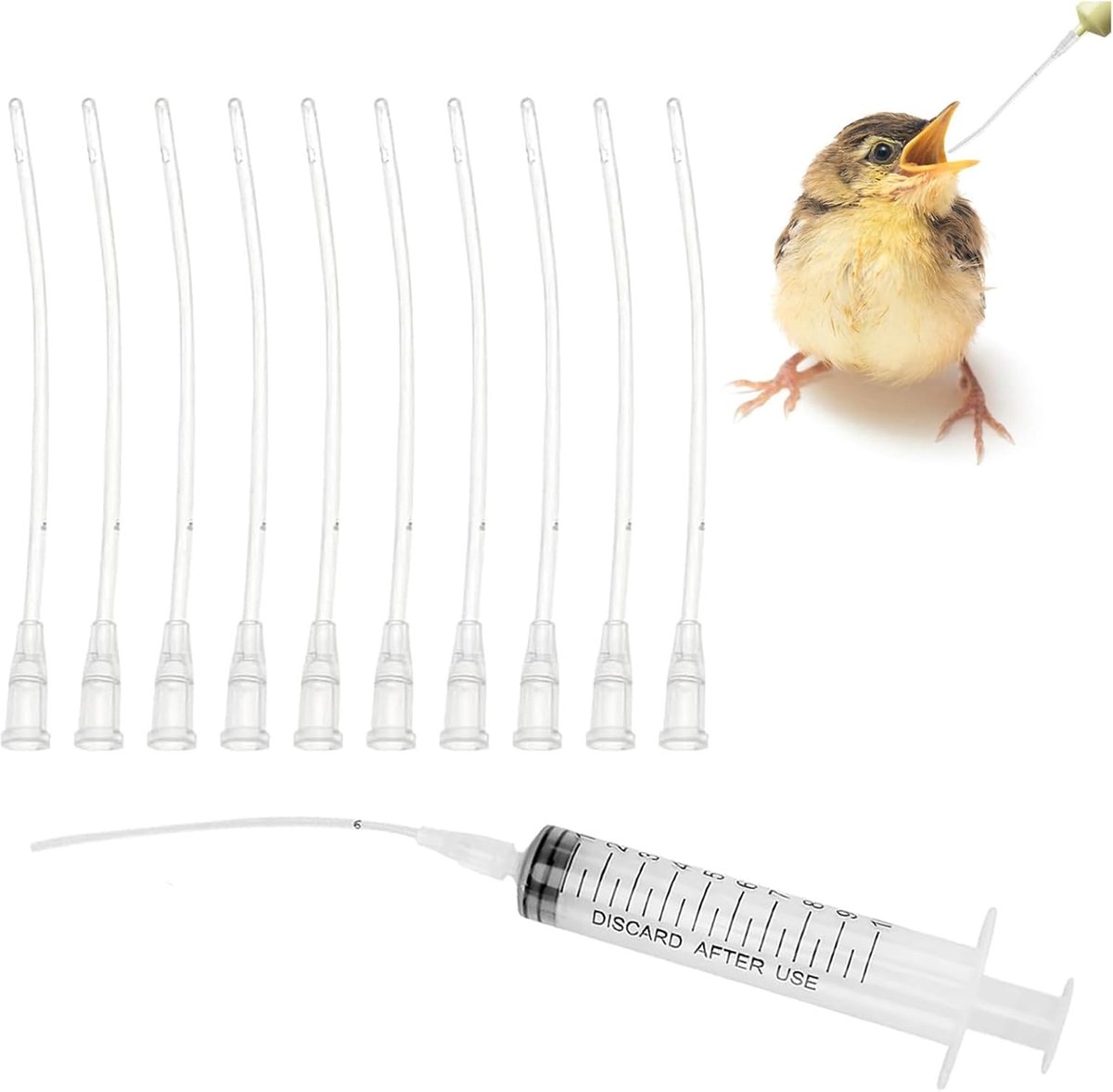 Baby Bird Feeder Syringe Set, 11PCS 10ml Hand Feeding Tool with Flexible Tubes Easy Clean Reusable Bird Sprayer Feeder - ShopVlot
