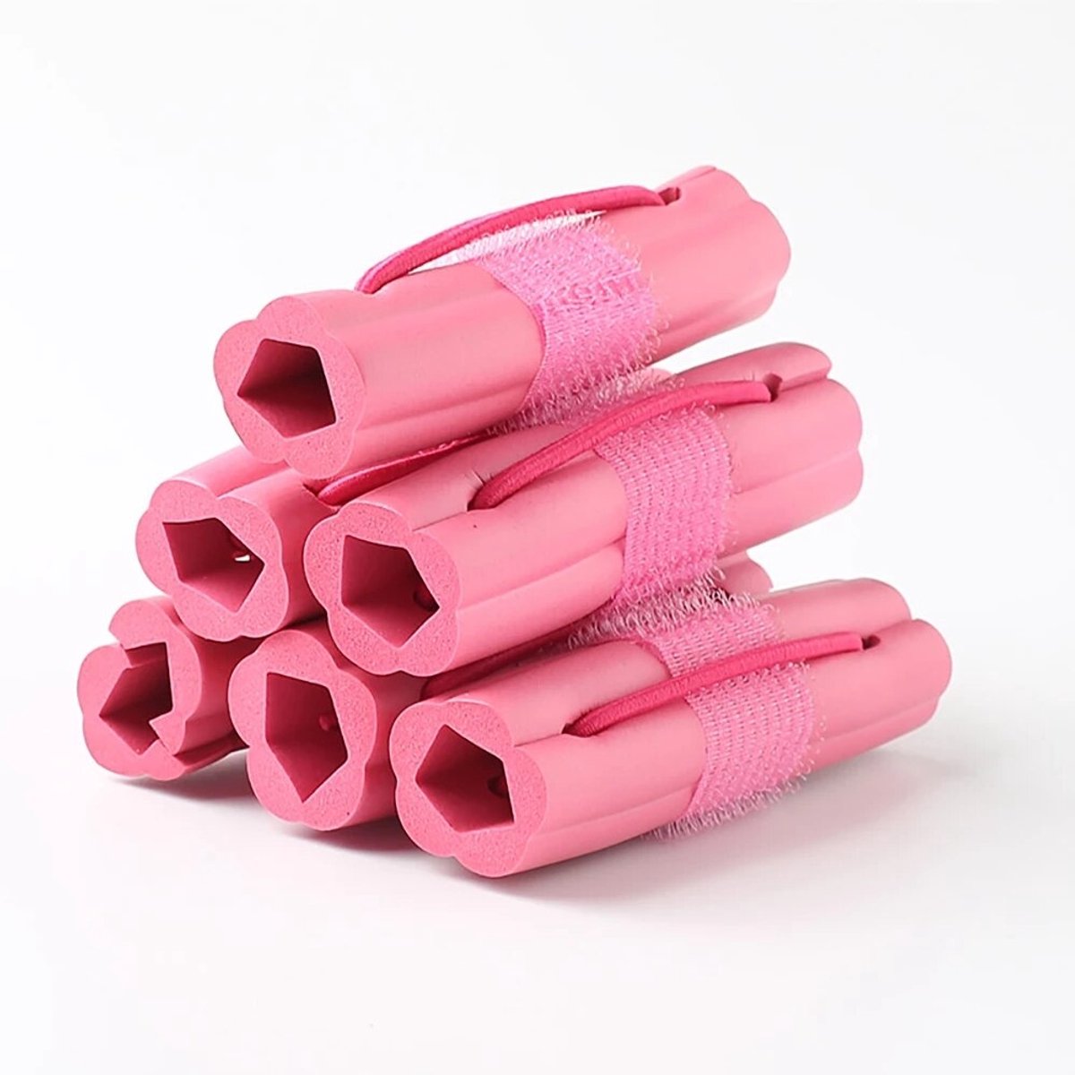 6x Papillotten soft foam - Krulspelden - Krullen zonder hitte - Foam haarrollers - Krulrollers - Papillot - Krullen maken - Buigbare krulspelden - Heatless curls - - Roze - Jonyx