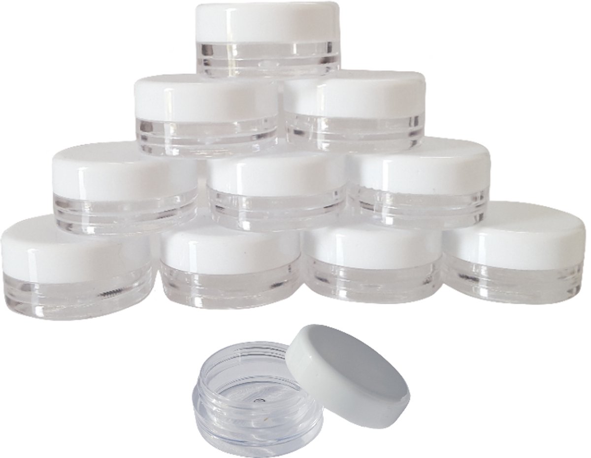 100x 2 ml potjes voor nail art en kleine spulletjes, met deksel
