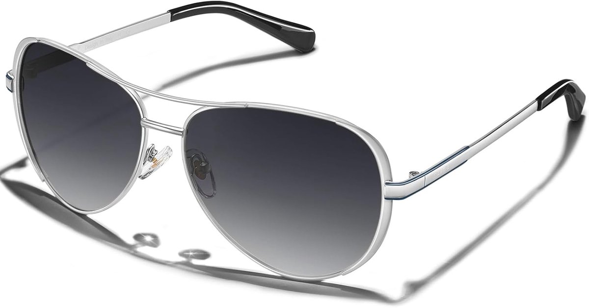 CARFIA CA5388 Women's Aviator Glasses Polarised Mirrored High UV Protection Glasses with Leather Bag - ShopVlot