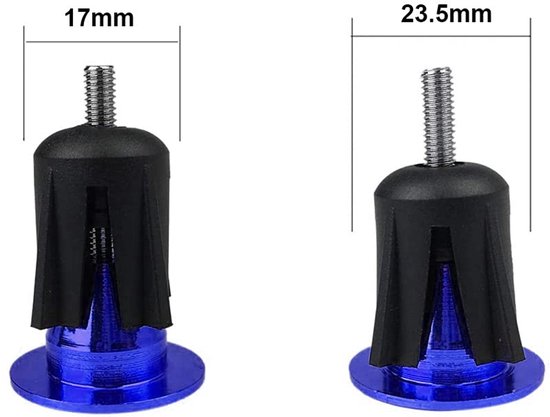 Fietslenker eindstoppen - 2 paar aluminium, blauw en zwart — afbeelding 2