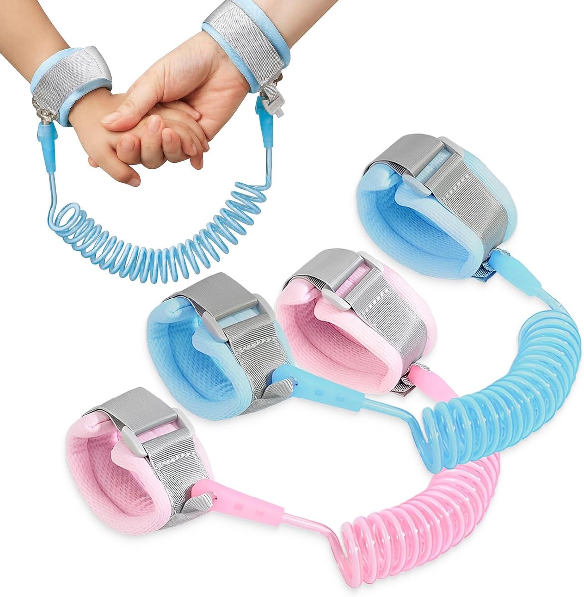 2 stuks kinderveiligheidslijn 2 m, anti-verlies armband baby, 360° draaibaar, veiligheidsgordel voor reizen en - ShopVlot