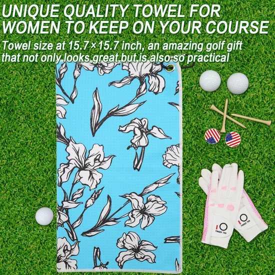Golfhanddoeken 3 Pack - Microfiber Wafel Patroon - Tri-Fold 16"x16" - Sneldrogend met Heavy Duty Clip - Luxento — afbeelding 2