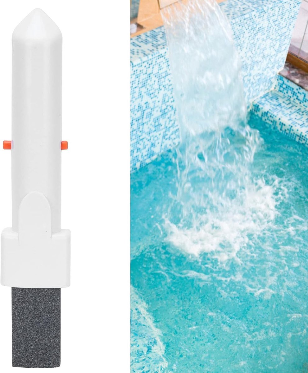 Zwembadreiniger - Wit - 20 cm - Puimsteen met Handvat - Voor Kalk- en Roestverwijdering