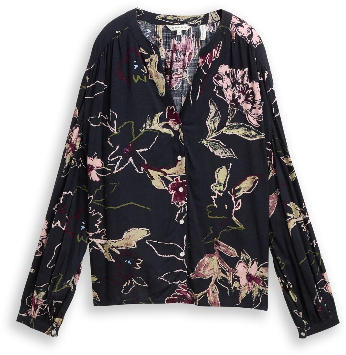 Tom Tailor - Losvallende blouse met patroon - Maat 46 - big flower design
