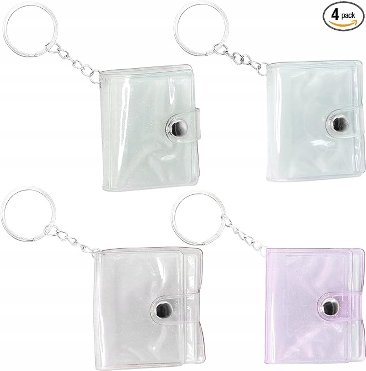 Mini fotoalbum sleutelhanger (4 stuks) - Perfect Cadeau