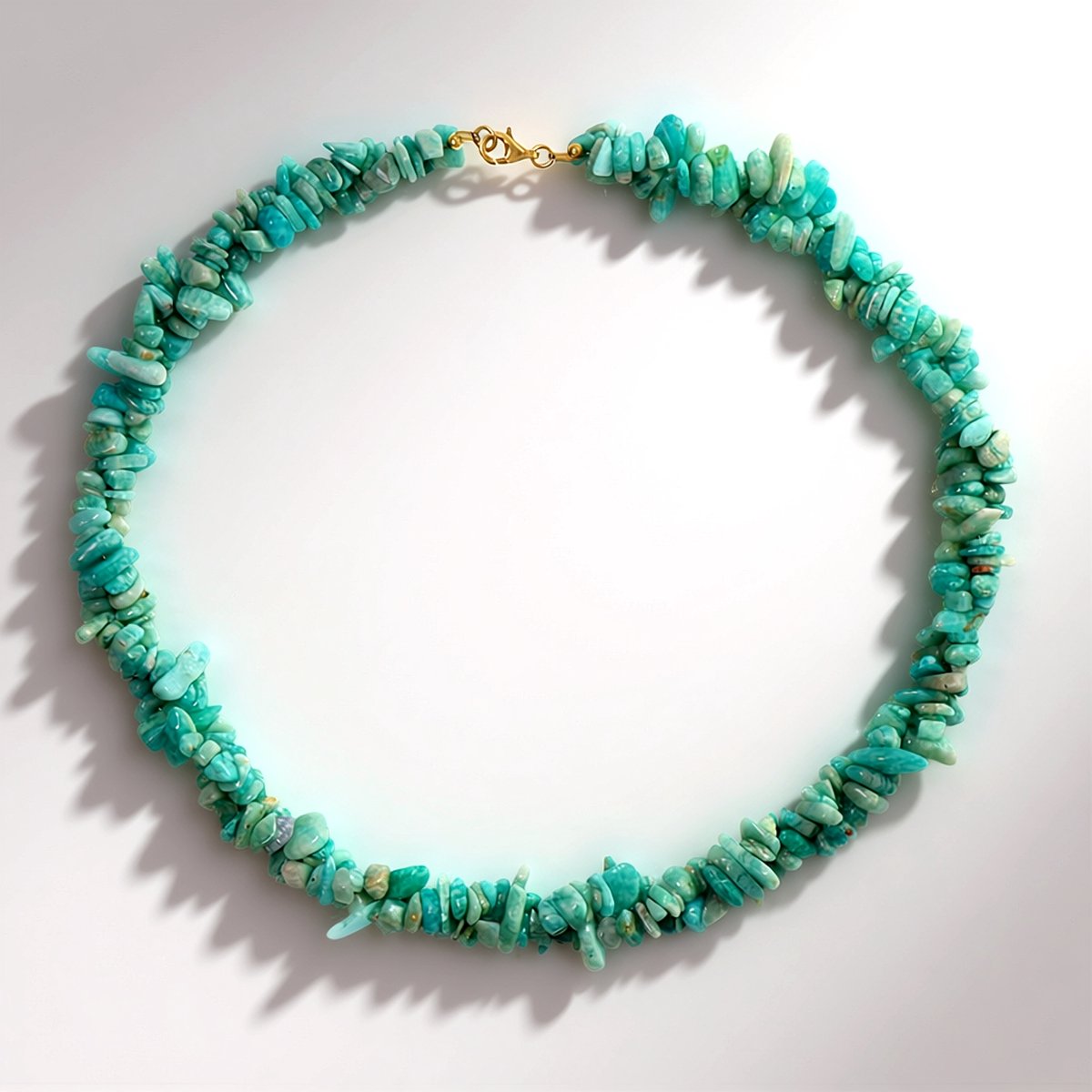 Cavill - Zilveren Halsketting 925 Sterling Zilver Verguld - Amazoniet Fancy Kralen 304,558 ct - Elegant Indiaas Sieraad - 45 cm