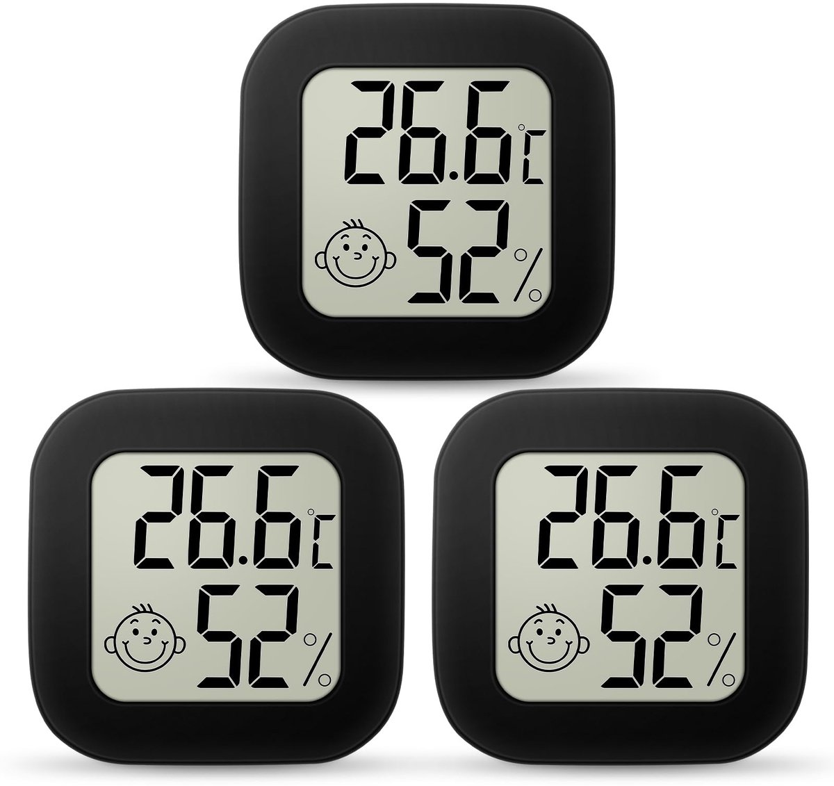 Mini LCD Thermometer en Hygrometer - 3 Stuks
