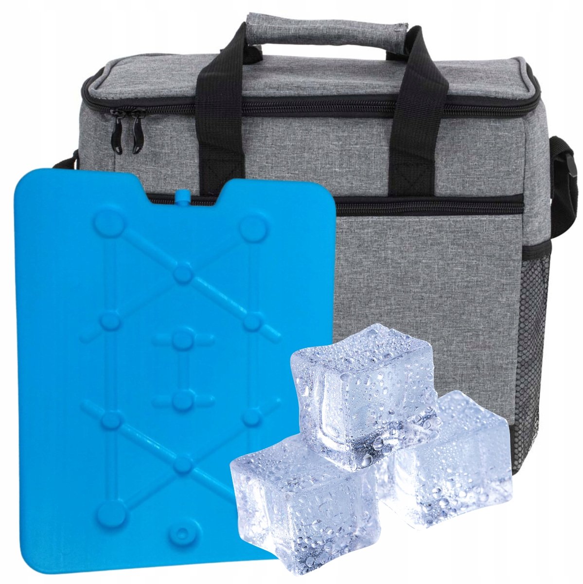 Grote Grijze Koeltas 16L voor Strand & Picknick met Koel-element