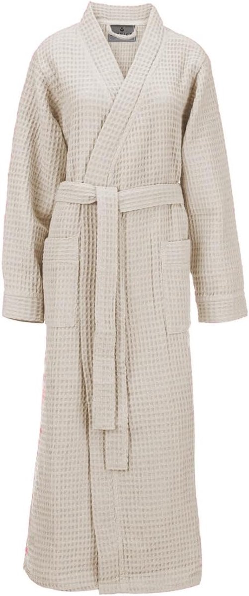Waffle Bathrobe Calf Length - sand - S, sand, XL - ShopVlot
