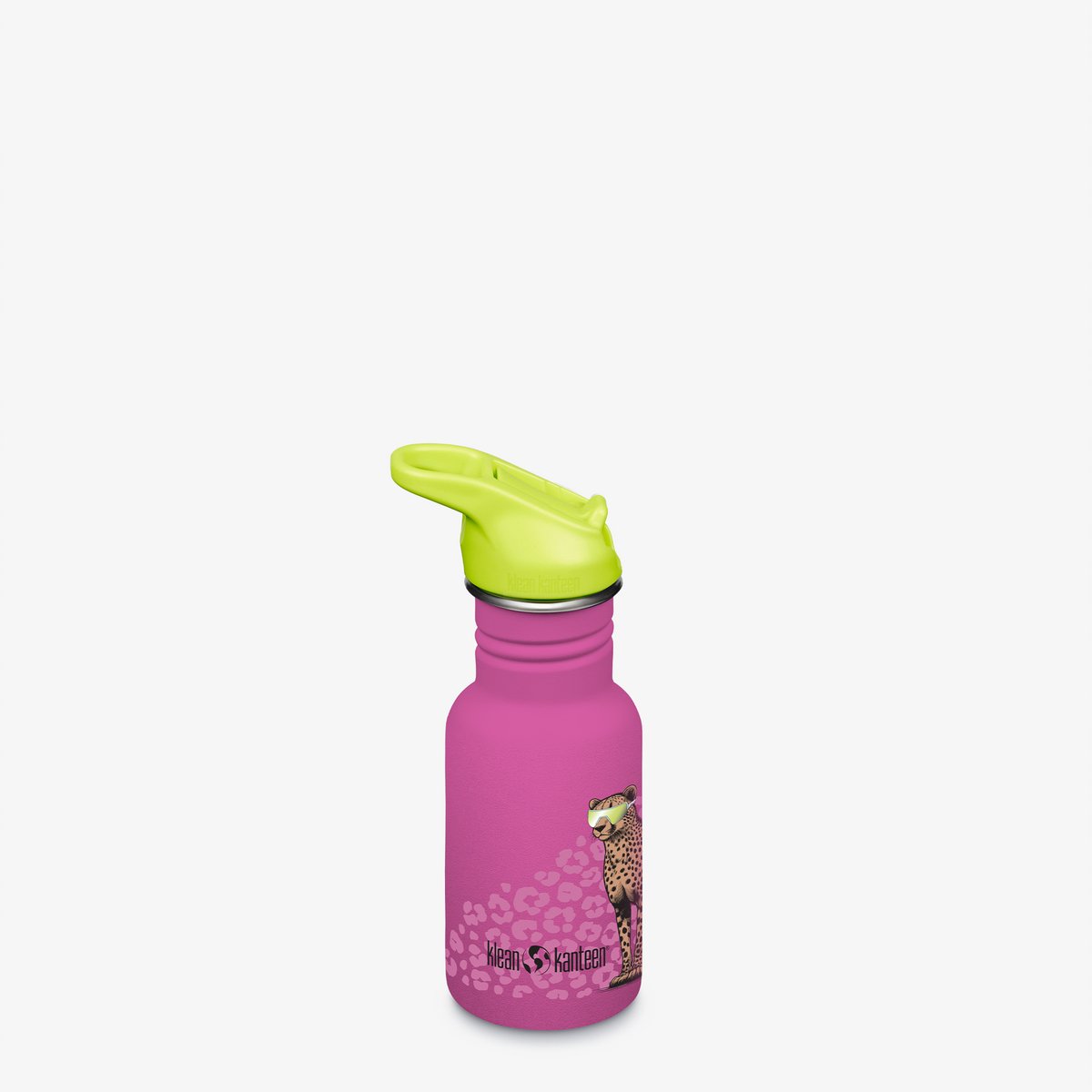 Klean Kanteen Kid Kanteen Classic 355ml - Flip Sport Cap Cool Cat- Lekvrij - RVS Waterfles voor Kinderen