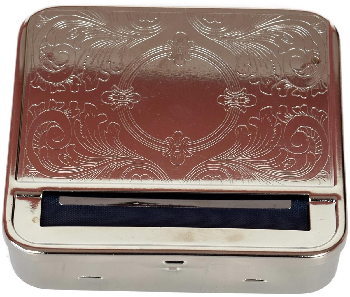 Cigarette rolling machine, automatic, chrome-plated metal with tobacco storage compartment, elegant and robust, ideal - ShopVlot