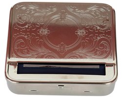 Cigarette rolling machine, automatic, chrome-plated metal with tobacco storage compartment, elegant and robust, ideal - ShopVlot