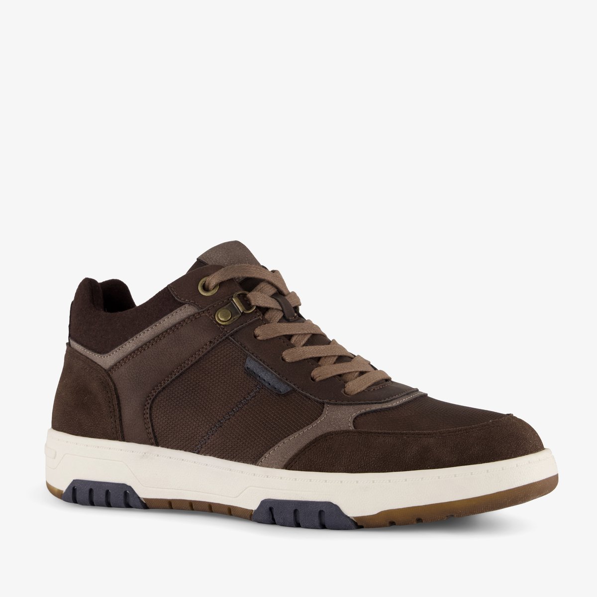 Blue Box hoge heren sneakers bruin - Maat 44 - Uitneembare zool