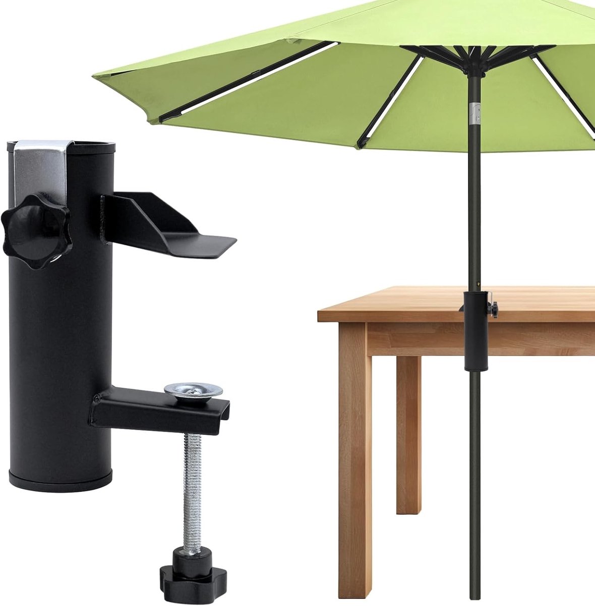 Parasolstandaard - Zwart - 14,2 cm - Stalen Bevestiging voor Balkon of Tafel
