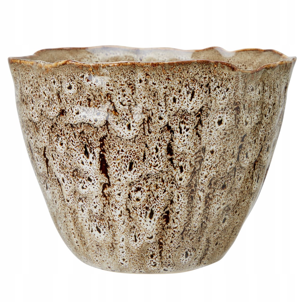 Decoratieve Keramische Pot - Beige/Bruin - 13x17 cm