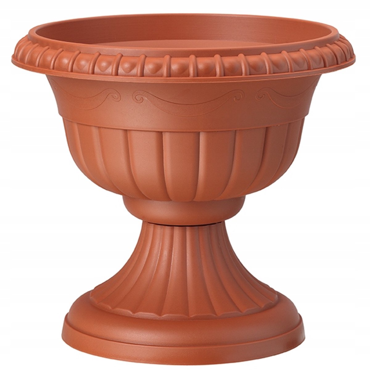 Merkloze Terracotta Pot met Voet - 37 cm - Lichtbruin