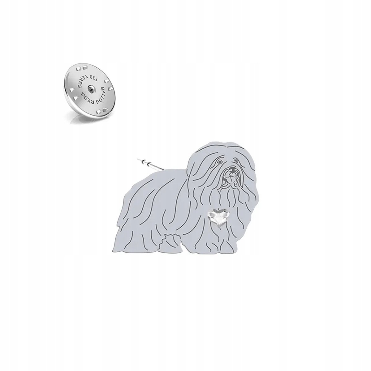 Zilveren Broche Coton de Tulear 925 - Sieraden met Kristal