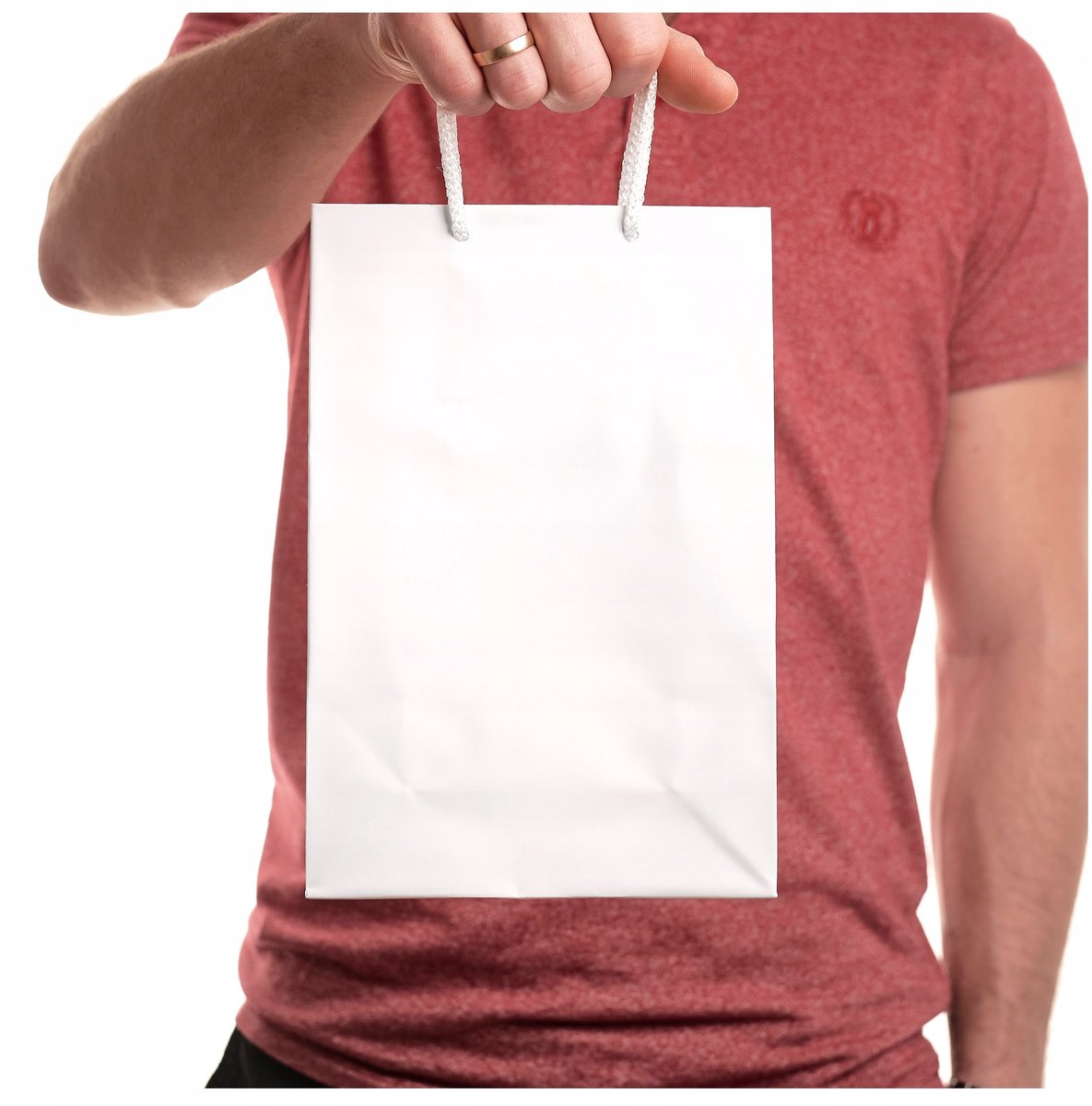 50x Luxe Witte Papieren Tassen 17x7x25cm - Glanzend & Stevig