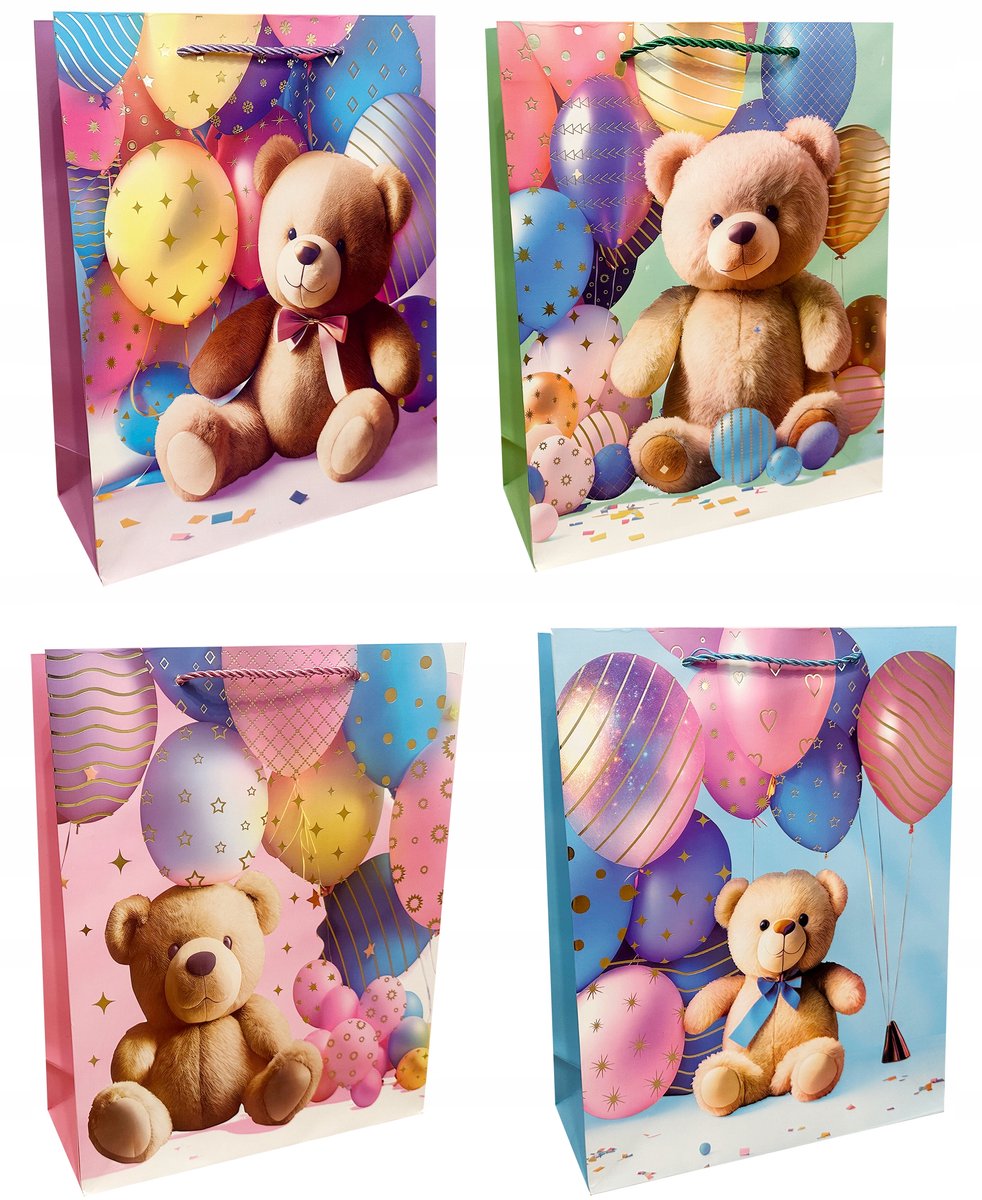 Decoratieve Cadeautas 31x40x12cm met Berenmotief - 1 Stuk