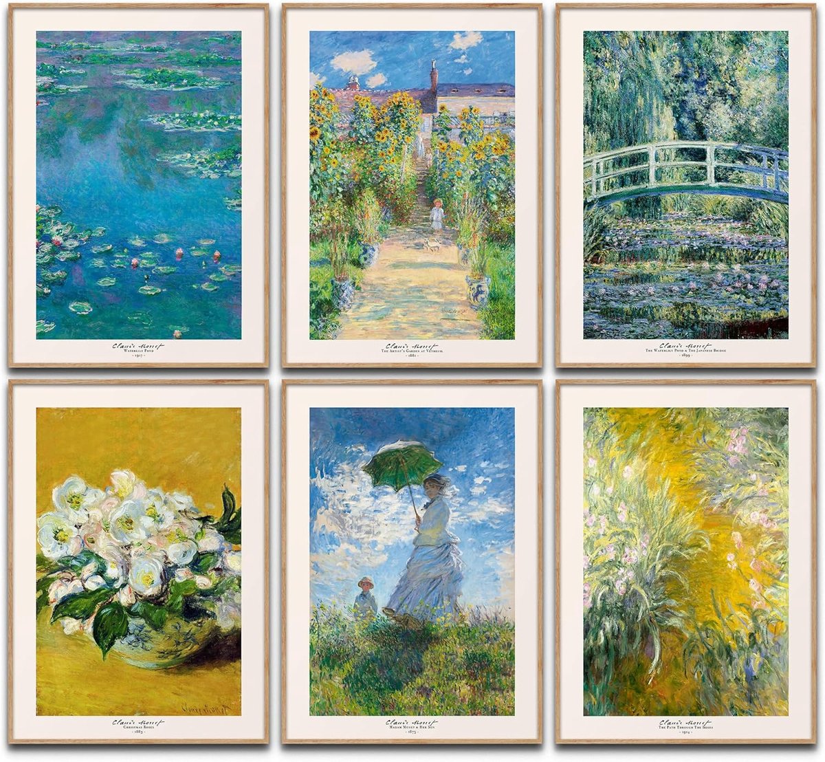 Canvea Claude Monet Poster Set Art Wall Decor Classic Statues Bedroom Decoration Living Room Decoration Homeoffice - ShopVlot