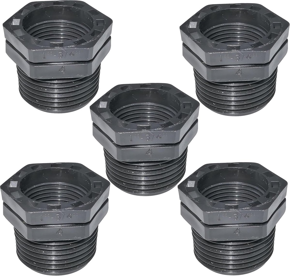 Reducer set 1 inch x 3/4 inch - plastic - met binnenstop - ideaal voor tuinders - ShopVlot