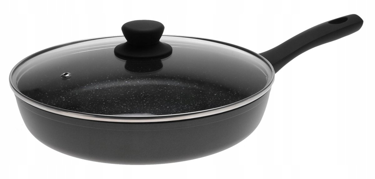 Granitine Koekenpan 24cm met Deksel - Geschikt voor Inductie