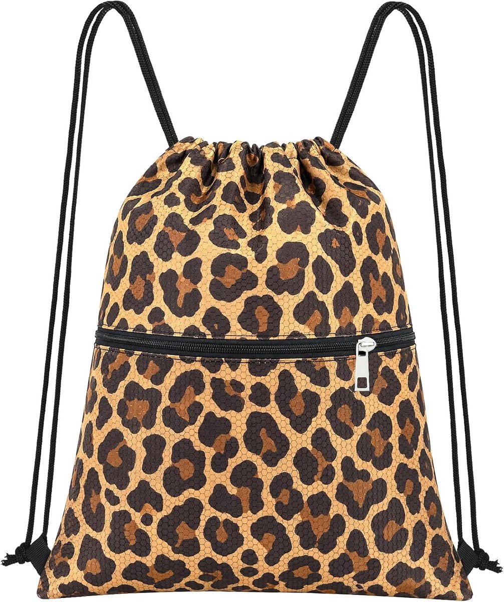 Gymtas voor meisjes - leopard patroon - waterdicht - lichtgewicht sporttas voor kinderen - ShopVlot