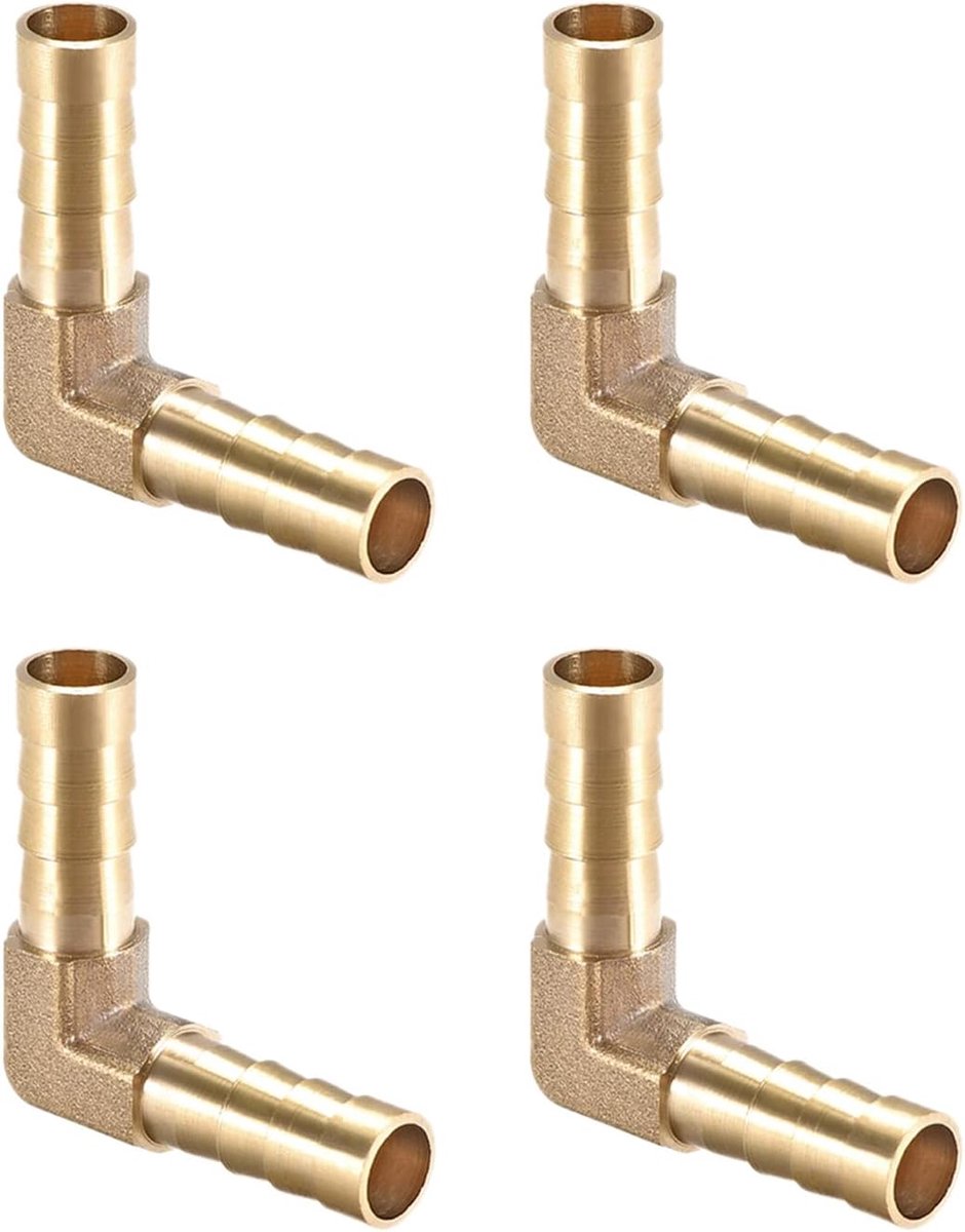 Hose connector 8mm - messing - 90 graden bocht - ideaal voor slangaansluitingen - ShopVlot