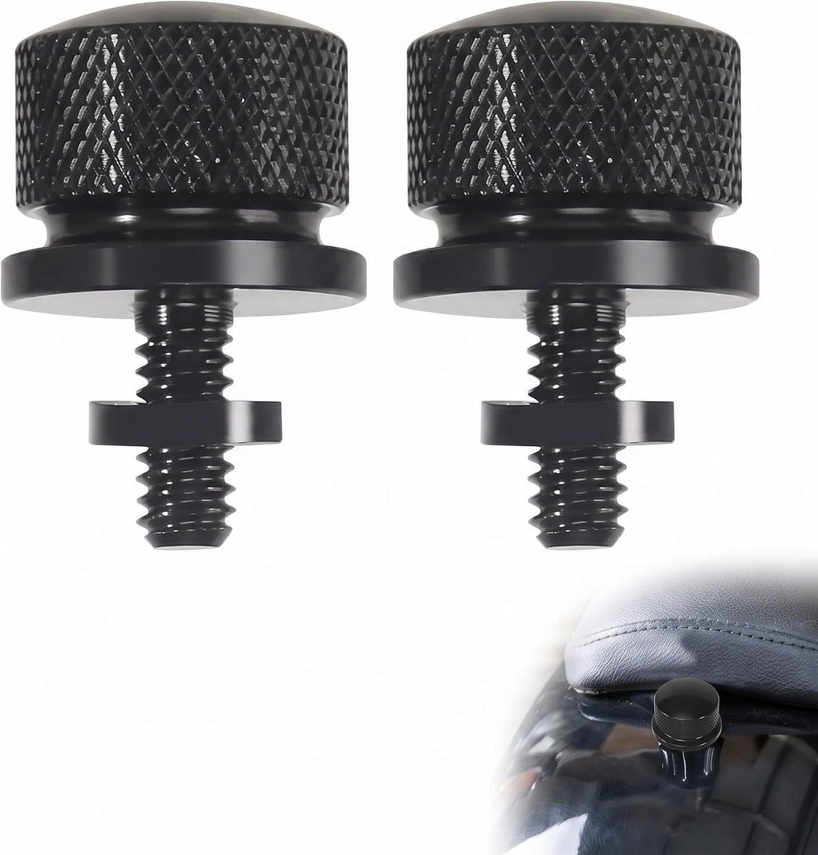 Motorfiets Zitting Schroef 6mm - Zwart Anti-vibratie - Handmatig Vergrendelingssysteem - Makkelijk Toegang tot Accu - ShopVlot