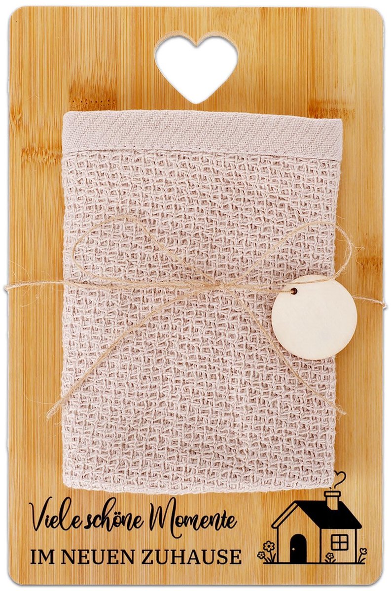 Houten snijplankset - met jute touw en katoenen doek - decoratief en praktisch - perfect cadeau voor thuis - ShopVlot