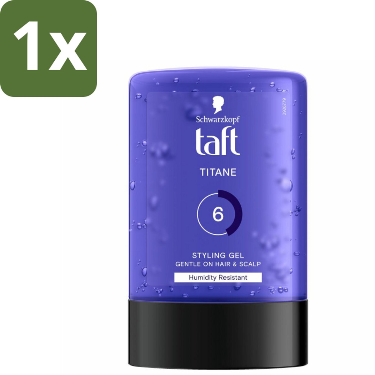 1 x Taft - Titane 6 - Styling Gel - Krachtige fixatie - 300 ml - Krachtige Fixatie - Titanium Hold - Haar Styling Gel - Sterk Haar - Vochtbestendig Haar