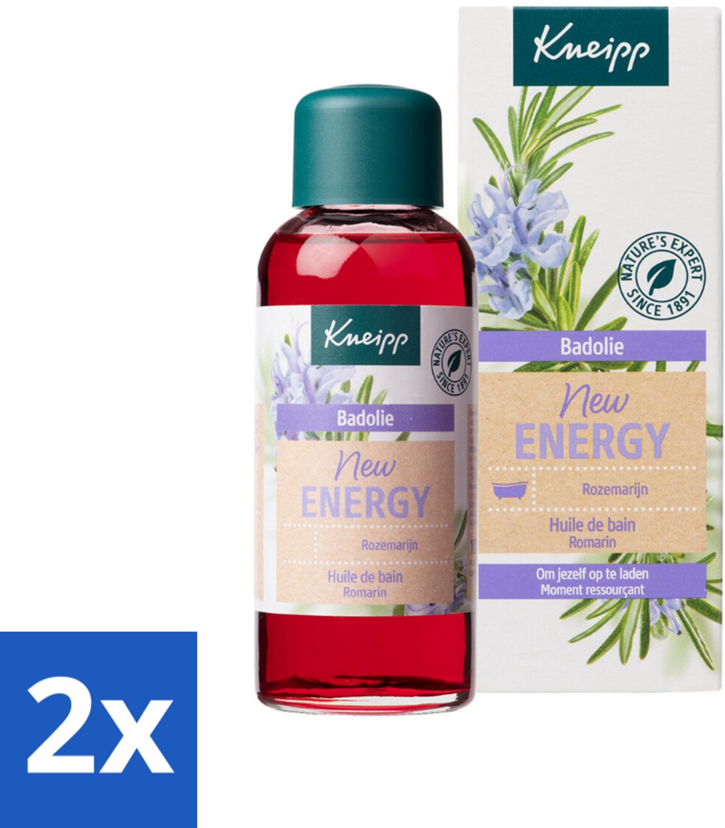 2 x Kneipp - Badolie - Rozemarijn - Voor nieuwe energie - 100 ml - Kneipp Bad Olie - Rozemarijn Bad - Energie Boost - Verkwikkend Bad - Stress Verlichten
