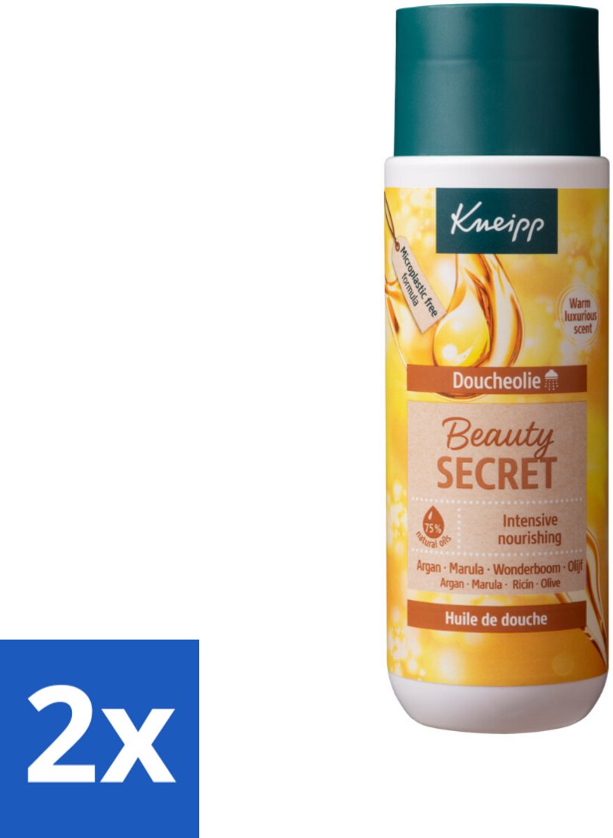 2 x Kneipp - Doucheolie - Beauty Secret - 200 ml - Doucheolie - Huidverzorging - Argan Olie - Marula Olie - Wonderboom Olie