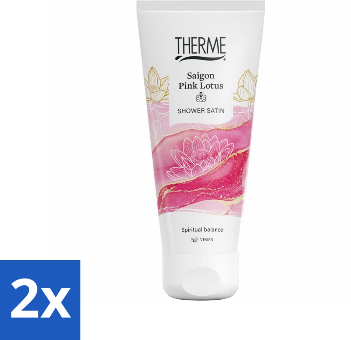 2 x Therme - Saigon Pink Lotus - Douche Satin - Verfrissend - Verzorgend - 200ml - Douchegel - Roze Lotus - Wellness - Verzorging - Vegan