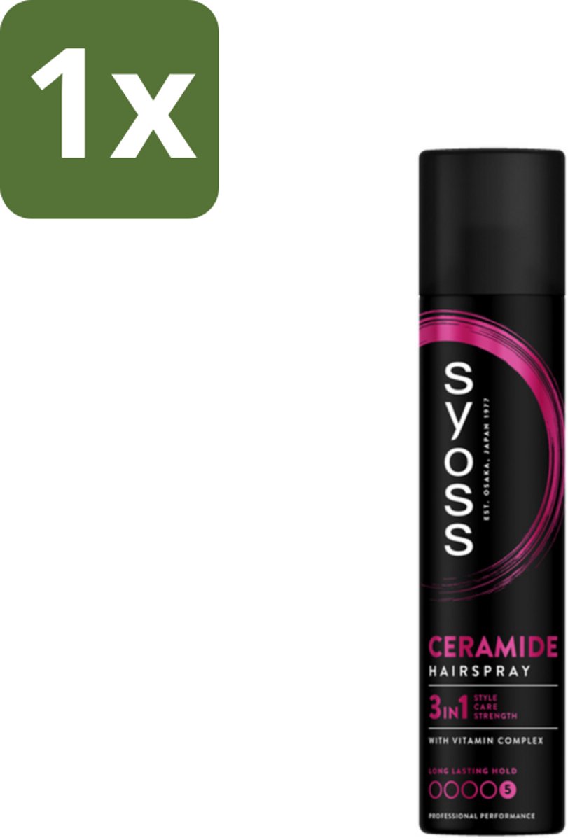 1 x Syoss - Ceramide - Haarspray - Herstelt Haarvezels - 300 ml - Haarspray - Haarherstel - Ceramide - Panthenol - Niacinamide