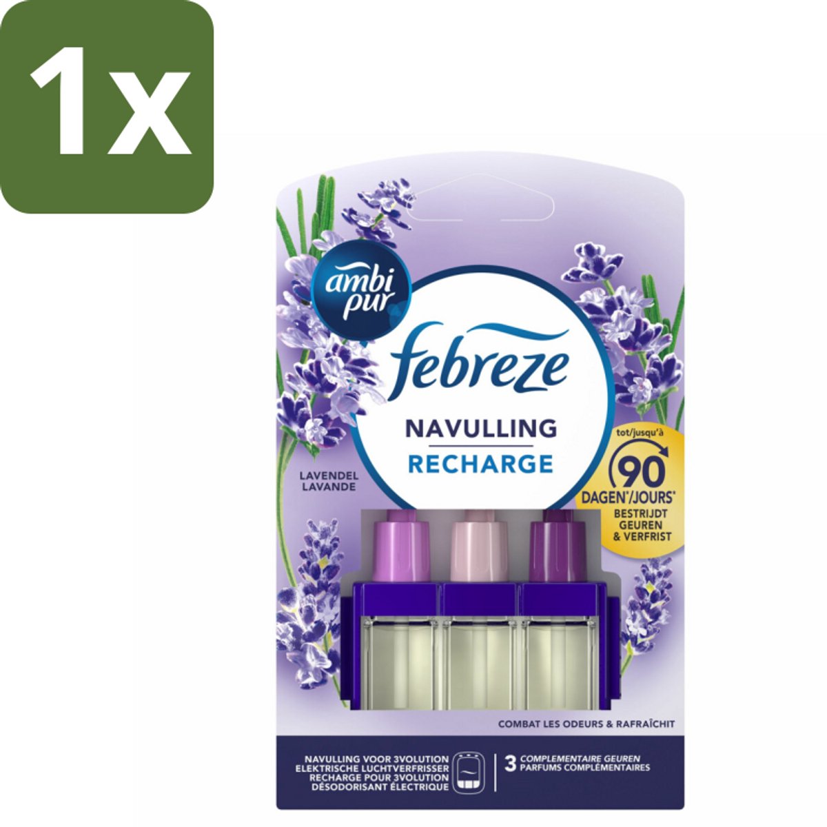 1 x Ambi Pur - 3Volution - Navulling - Lavendel - 20 ml - Geurverspreider - Lavendel - Frisheid - Geurblindheid - Nare Geuren