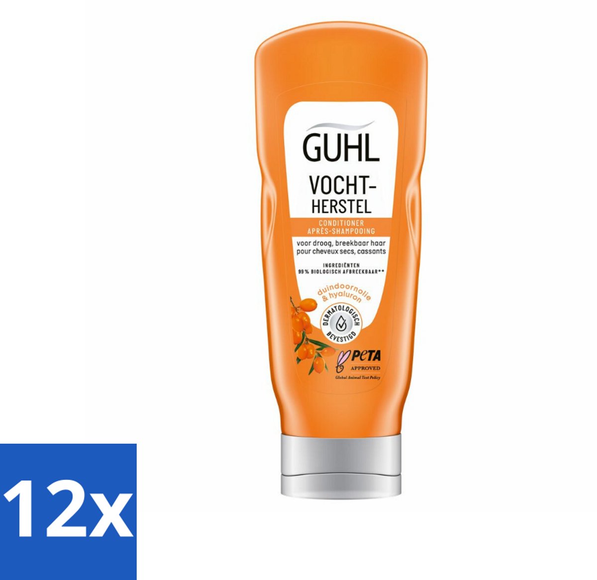 12 x Guhl - Crème Conditioner - Vochtbalans - 200 ml - Intensieve Hydratatie - Droge Haren - Vochtbalans - Conditioner - Tarwekiem-olie